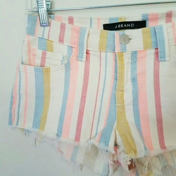 J Brand Candy Stripe Cutoff Denim Shorts 24 - Picture 4 of 8
